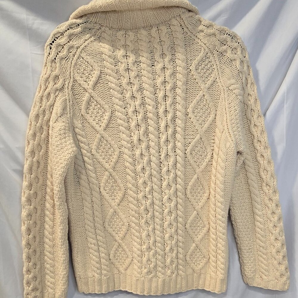 Garent Hill Ivory Cardigan 100% Wool Knited Size Medium - Picture 7 of 7